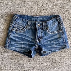 Cowgirl Tuff Shattered Jean Shorts